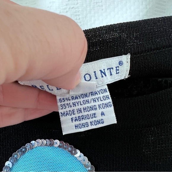 EUC Bellepointe Knit Sweater in Black with Pastel Sequined Detail size Large - Picture 4 of 12